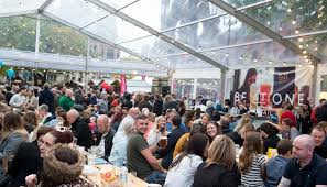 A crowd enjoying the food at the Manchester food festival